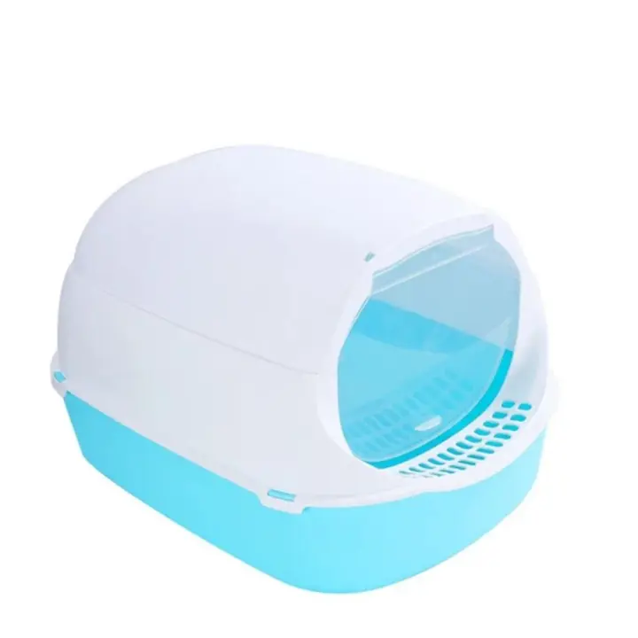 Caja de Arena Cerrada para mascotas, bandeja Sanitaria de PP, a prueba de salpicadoras, Gran capacidad, odorless para Gatos, a prueba de derames, Baño - 1