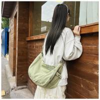 Japonés Denim Lavado Lienzo Bolso Bandolera Retro Perezoso Estilo Literario Hombro Gran Capacidad Señoras Bolso - details 11