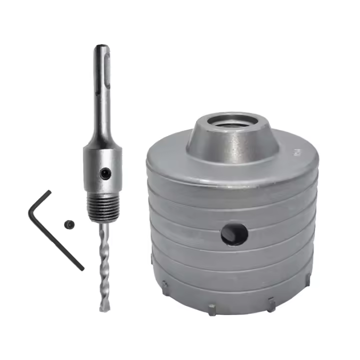 Juego de sierras de copa SDS PLUS para hormigón, brocas eléctricas de núcleo hueco de 100mm, 110mm, hoja de aleación para aire acondicionado, pared de piedra de cemento, 1 Juego - 1