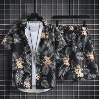 Traje de playa con diseño Floral para hombre, Polo de gran tamaño con mangas 3/4 y pantalones cortos - details 0