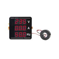 Amperímetro de CA, voltímetro con tres pantallas, medidor de frecuencia de voltaje de corriente, AC50-500V, 10-99,9Hz - details 0