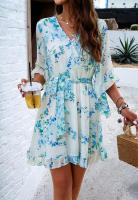 Vestido fluido sin tirantes con estampado floral bohemio para mujer, verano 2025 - details 11