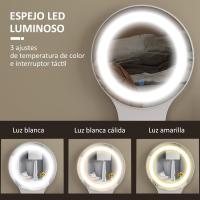 Tocador de Maquillaje con Espejo y Luces LED Iluminación Ajustable 5 Cajones y 4 Compartimentos - details 2