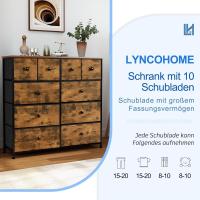 con 10 cajones de tela, cómoda para dormitorio, mueble de almacenamiento, muebles de dormitorio, cómoda para cocina, oficina, pasillo, mueble para TV con cajones - details 5