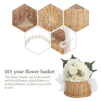 Cesta de mimbre tejida a mano para niña, cesta de mimbre con perlas de princesa, para decoración del hogar y boda - details 2