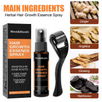 Polygonum Multiflorum Anti caída del cabello Spray de jengibre solución de cuidado de la línea del cabello grueso - details 2
