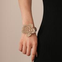 Brazalete de flores brillantes, cadena para el brazo, brazalete ajustable con diamantes de imitación, pulseras de aleación de cristal, brazalete de flores para la parte superior del brazo, para fiesta - details 19