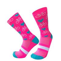 2 pares de calcetines de ciclismo para hombre y mujer, calcetines deportivos profesionales de compresión para bicicleta de carretera, calcetines para bicicleta de montaña, calcetines de carreras con patrón de corazón - details 15