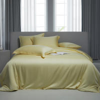 Conjuntos de Ropa de Cama de Algodón Natural Alta Cuenta de Hilos, Grado 5A, Tamaño de Cama Rey 2.0m, Color Sólido - details 1