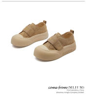 Cuero pan zapatos de las mujeres de la primavera nuevos zapatos retro de velcro de la junta plataforma casual zapatos blancos zapatos versátiles - details 5