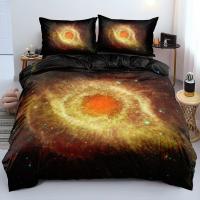 Juego de cama azul oscuro de galaxia de lujo, edredón, funda de edredón, estrellas brillantes, cielo estrellado - details 19