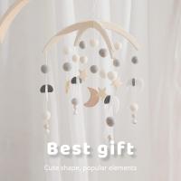 Móvil de Bebé de Madera con Bolas de Vellón Viento de Arte Deco Colgante de Campana de Cuna - details 2