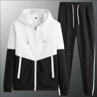 Traje deportivo informal para hombre, cárdigan, top de bloque de color y pantalones, a la moda y guapo Primavera 24 - details 4