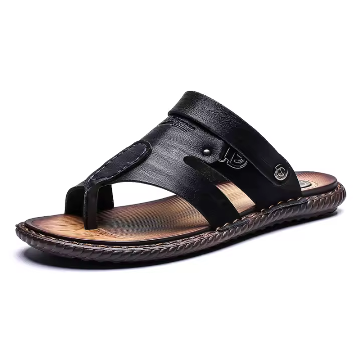 Sandalias de piel para hombre, chanclas deportivas para interior y exterior, paseos por la playa. - 1
