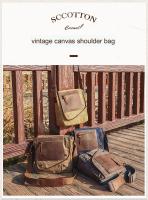 Bolso cruzado de viaje antirrobo para hombre y mujer, bandolera de cuero de estilo Vintage, de lona encerada, impermeable - details 0