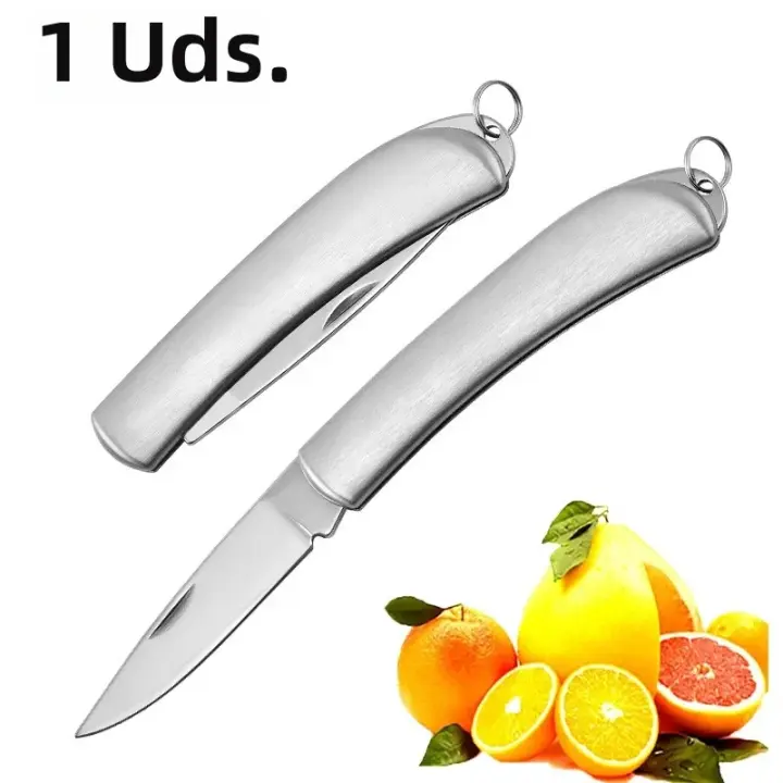 Cuchillo de frutas plegable de acero inoxidable para cocina, accesorios de cocina portátiles para exteriores, cuchillo para pelar frutas - 1