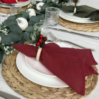 Pañuelos de Tela de Navidad Suaves, Duraderos, Textura Plegada, 40X40cm, Verde Rojo - details 0
