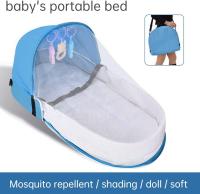 Cuna de Bebé Portátil Suave y Plegable Cama de Viaje para Bebés con Juguete - details 1