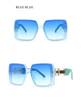 Toyear-gafas de sol cuadradas de diseñador de marca de lujo para mujer y hombre, gafas de sol Vintage con montura grande, gafas de viaje para conducir, tonos ins, UV400 - details 9