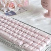 113 Keys Pink Jelly Side Engraved Crystal Two-tone Injection Molded Keycaps for 60/68/75/87/98/108 nical Keyboard - details 0