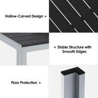 Mesa de comedor para exteriores para 6 personas, rectangular, de metal de aluminio, resistente a todo tipo de clima, mesa de patio con listones de 110x70x73 cm para terraza, patio trasero, césped y jardín - details 13