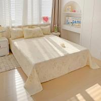 Sábana plana con estampado liso para cama doble, sábanas de lino suaves para el hogar, Individual/Queen/King, 1 unidad - details 4