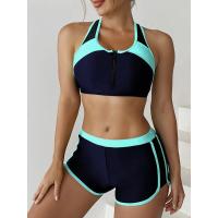 Conjunto de Bikini con cremallera para mujer, traje de baño de dos piezas con pantalón corto, traje de baño deportivo para mujer, ropa de playa para verano 2025 - details 13