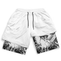 Pantalones Cortos de Compresión Y2K con Estampado de Calavera Ropa de Gimnasio 2-en-1 para Hombres - details 7