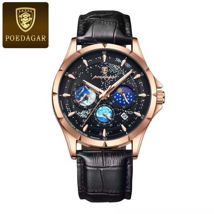 Nuevo reloj multifunción luminoso suizo para hombre, reloj de cuarzo resistente al agua - 1