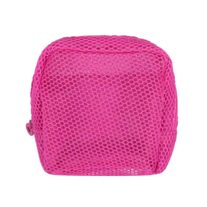 Malla cuadrada para uso personal, cuaderno, lápiz labial, cremallera, servilleta sanitaria, pequeña bolsa de cosméticos - 1