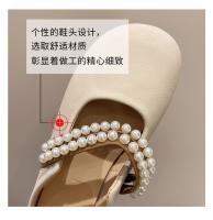 Zapatillas de mujer suaves Primavera-Otoño Baotou Punto de cabeza redondo Muller Perla - details 13