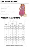 Ropa de día bohemia estampada de verano para mujer, vestidos de vacaciones sin mangas a la moda, chalecos de fiesta informales con cuello redondo, vestidos de talla grande - details 5