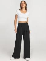 Pantalones de moda para mujer con cintura alta y piernas anchas sólidas para - details 8