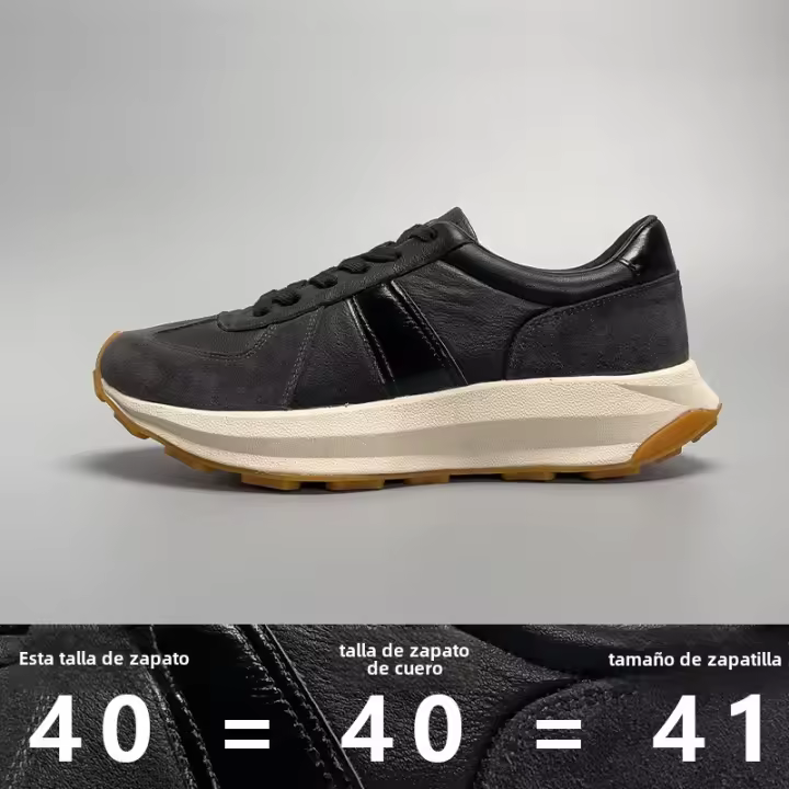 Zapatos de hombre sencillos de cuero vacuno casual de moda de cuero negro bajo - 1