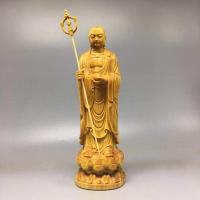 Ciprés de acantilado, álamo amarillo, adorno de Buda de madera, talla de madera clásica, muebles para el hogar, decoración de entrada, Ksitigarbha - details 0