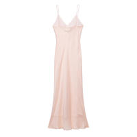 BUNO-vestido Midi plisado con volantes y espalda descubierta para mujer, moda rosa, tirantes finos Vintage con cuello en V, vestidos elegantes para mujer - details 2