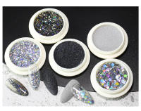 1 caja de polvo brillante para uñas, pigmento cromado para decoración artística de uñas, colores del arco iris, 1 caja - details 9