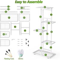 Estante de Almacenamiento para Plantas Metal Negro, Herramientas de Jardín y Guantes, 141 cm, Para Interior y Exterior, Escaleras para Plantas, para Balcón - details 34
