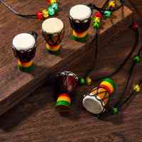 Collares de instrumentos de 5 piezas, Mini colgante de tambor Djembe, collar de madera de Tambor Africano, tambores y percusión - details 2