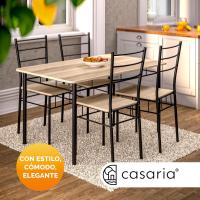 Mesa de Comedor con 4 Sillas Set 5 Pzs. Completo Madera Muebles Cocina Leo 110x68cm Tipo Industrial - details 23