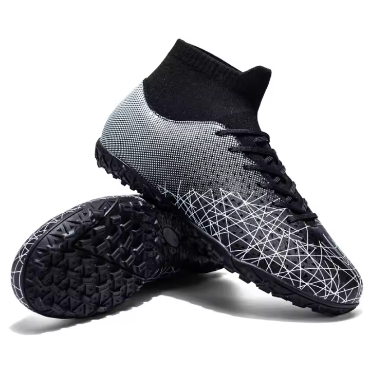 Zapatos de fútbol transpirables de caña alta con interior y exterior de suelo plano antideslizante - 1