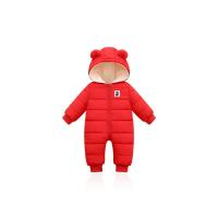 Bebé Niño Niña Nueva Invierno monos De Velours Grueso Caliente Con Capucha Traje De Piel De Avestruz Ropa Infante Rompepiés - details 5