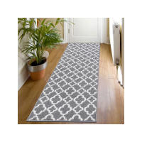 Alfombra de paso Larga Gris, 60x180cm, Antideslizante, Lavable a Máquina - details 0