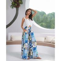 Pantalones bohemios de pierna ancha para mujer, cintura alta, sueltos, manga ancha, estilo veraniego - details 6