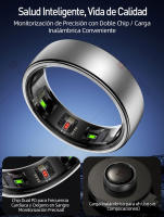 Anillo Inteligente SANLEPUS R10 - Monitor de Salud para Frecuencia Cardíaca + Oxígeno en Sangre |   Carga inalámbrica, 5ATM y batería con autonomía de 7 días |   Parejas, Deportes y Salud General - details 0