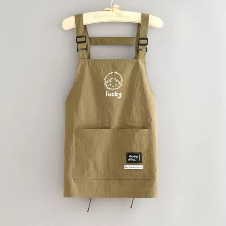 Delantal de cocina portátil de dibujos animados, delantal de cocina impermeable antiincrustante, delantal de Chef sin mangas a prueba de aceite para cocina casera - 1
