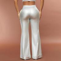 Pantalones ajustados acampanados para mujer, moda coreana, primavera y otoño, pantalones lisos de cintura media - details 5