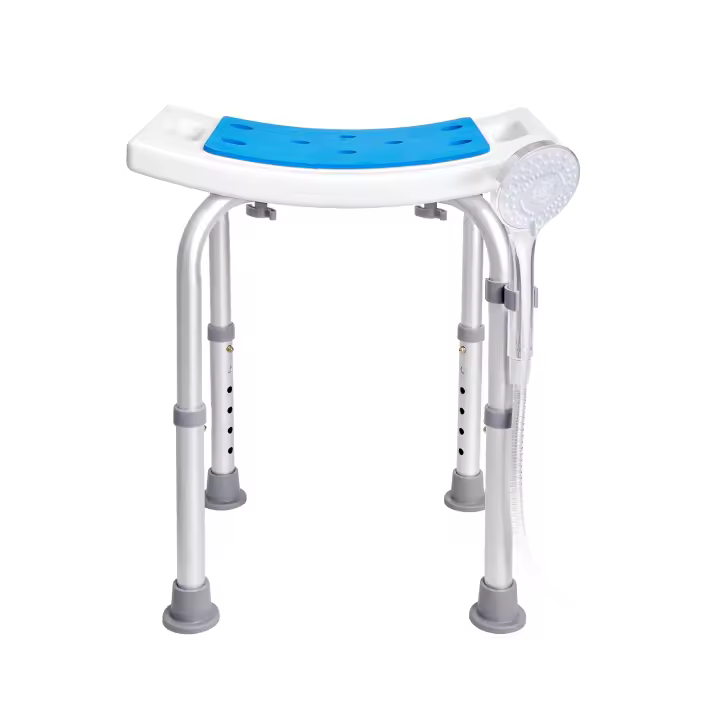 SucceBuy Silla de Ducha de Altura Regulable, Taburete Antideslizante para Bañera o Ducha, Capacidad de 158,8 kg, Ideal para Personas Mayores y Discapacitadas - 1