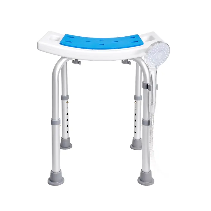 SucceBuy Silla de Ducha de Altura Regulable, Taburete Antideslizante para Bañera o Ducha, Capacidad de 158,8 kg, Ideal para Personas Mayores y Discapacitadas - 1