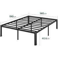 Metal Negro de 140 x 190 cm, Altura 41 cm, Con Almacenamiento Debajo - details 1